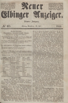 Neuer Elbinger Anzeiger, Nr. 675. Montag, 31. Juli 1854