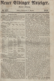 Neuer Elbinger Anzeiger, Nr. 677. Sonnabend, 5. August 1854