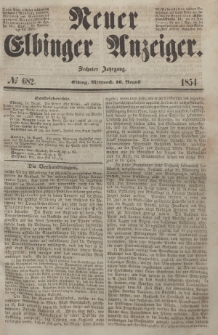 Neuer Elbinger Anzeiger, Nr. 682. Mittwoch, 16. August 1854
