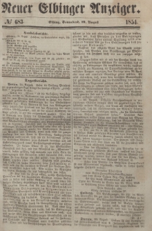Neuer Elbinger Anzeiger, Nr. 683. Sonnabend, 19. August 1854