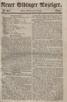 Neuer Elbinger Anzeiger, Nr. 687. Montag, 28. August 1854