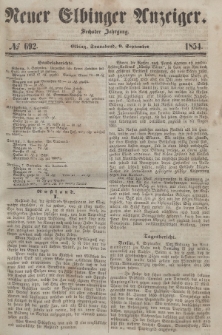 Neuer Elbinger Anzeiger, Nr. 692. Sonnabend, 9. September 1854
