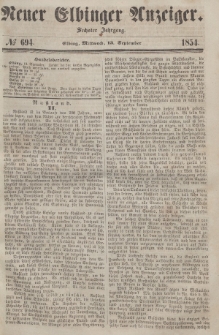 Neuer Elbinger Anzeiger, Nr. 694. Mittwoch, 13. September 1854