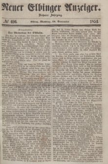 Neuer Elbinger Anzeiger, Nr. 696. Montag, 18. September 1854
