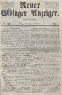 Neuer Elbinger Anzeiger, Nr. 702. Montag, 2. Oktober 1854