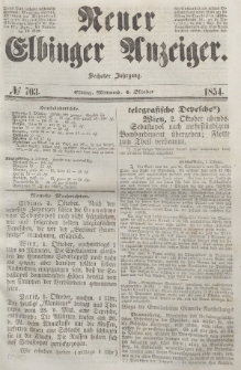 Neuer Elbinger Anzeiger, Nr. 703. Mittwoch, 4. Oktober 1854