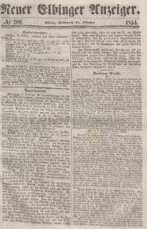 Neuer Elbinger Anzeiger, Nr. 706. Mittwoch, 11. Oktober 1854