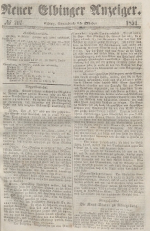 Neuer Elbinger Anzeiger, Nr. 707. Sonnabend, 14. Oktober 1854