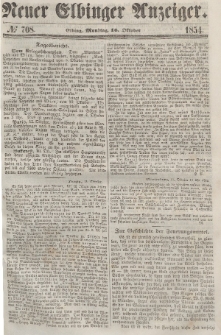 Neuer Elbinger Anzeiger, Nr. 708. Montag, 16. Oktober 1854