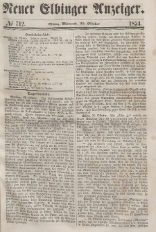 Neuer Elbinger Anzeiger, Nr. 712. Mittwoch, 25. Oktober 1854