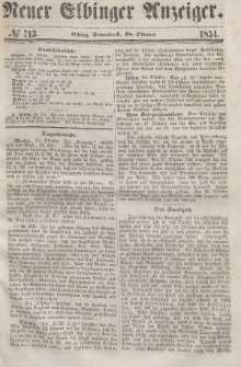 Neuer Elbinger Anzeiger, Nr. 713. Sonnabend, 28. Oktober 1854