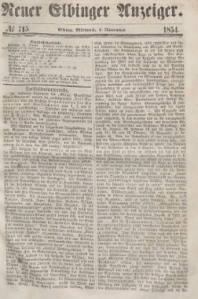 Neuer Elbinger Anzeiger, Nr. 715. Mittwoch, 1. November 1854
