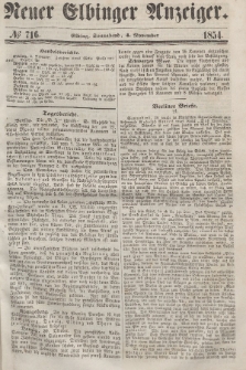 Neuer Elbinger Anzeiger, Nr. 716. Sonnabend, 4. November 1854
