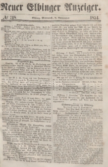 Neuer Elbinger Anzeiger, Nr. 718. Mittwoch, 8. November 1854