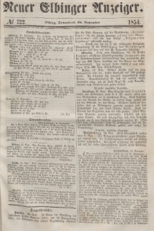 Neuer Elbinger Anzeiger, Nr. 722. Sonnabend, 18. November 1854
