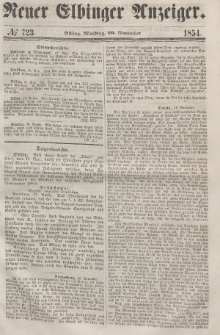 Neuer Elbinger Anzeiger, Nr. 723. Montag, 20. November 1854