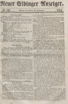 Neuer Elbinger Anzeiger, Nr. 725. Sonnabend, 25. November 1854
