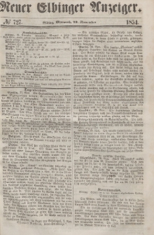 Neuer Elbinger Anzeiger, Nr. 727. Mittwoch, 29. November 1854