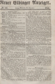 Neuer Elbinger Anzeiger, Nr. 727. Mittwoch, 29. November 1854