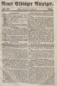 Neuer Elbinger Anzeiger, Nr. 728. Sonnabend, 2. Dezember 1854