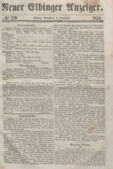 Neuer Elbinger Anzeiger, Nr. 729. Montag, 4. Dezember 1854