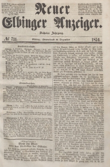Neuer Elbinger Anzeiger, Nr. 731. Sonnabend, 9. Dezember 1854