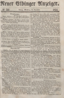 Neuer Elbinger Anzeiger, Nr. 732. Montag, 11. Dezember 1854