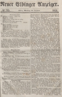 Neuer Elbinger Anzeiger, Nr. 735. Montag, 18. Dezember 1854