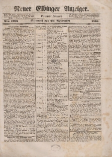 Neuer Elbinger Anzeiger, Nr. 1793. Mittwoch, 20. November 1861
