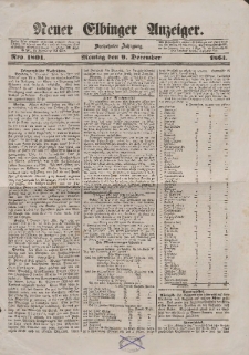 Neuer Elbinger Anzeiger, Nr. 1801. Montag, 9. Dezember 1861