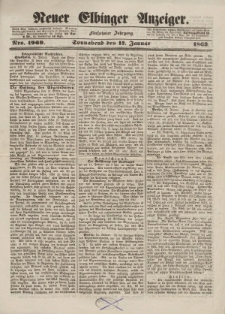Neuer Elbinger Anzeiger, Nr. 1969. Sonnabend, 17. Januar 1863