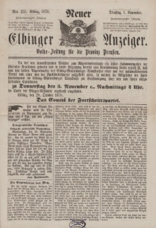 Neuer Elbinger Anzeiger, Nr. 255. Dienstag, 1. November 1870