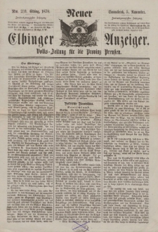 Neuer Elbinger Anzeiger, Nr. 259. Sonnabend, 5. November 1870