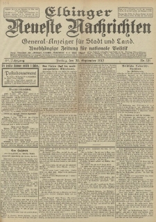 Elbinger Neueste Nachrichten, Nr. 221 Donnerstag 20 September 1912 64. Jahrgang