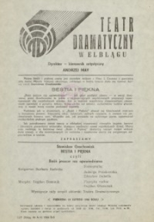 Bestia i Piękna czyli Baśń jeszcze raz opowiedziana – ulotka