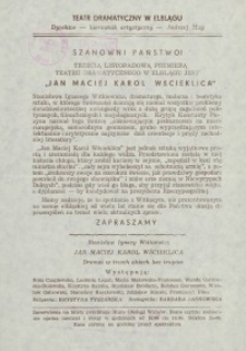 Jan Maciej Karol Wścieklica - ulotka