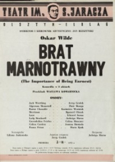 Brat marnotrawny (Tte Importance of Being Ernest) – afisz