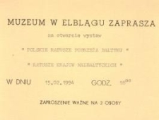 „Polskie ratusze pobrzeża Bałtyku” ; „Ratusze krajów nadbałtyckich” – zaproszenie na wystawę