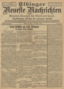 Elbinger Neueste Nachrichten, Nr. 237 Mittwoch 9 Oktober 1912 64. Jahrgang