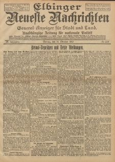 Elbinger Neueste Nachrichten, Nr. 239 Freitag 11 Oktober 1912 64. Jahrgang