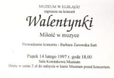 „Walentynki : miłość w muzyce” – zaproszenie na koncert