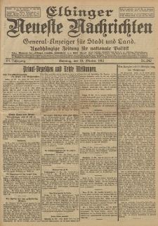 Elbinger Neueste Nachrichten, Nr. 242 Sonntag 13 Oktober 1912 64. Jahrgang