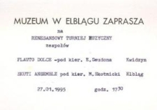 Renesansowy turniej muzyczny zespołów „Flauto Dolce” i „Skuti Ensemble” – zaproszenie na koncert