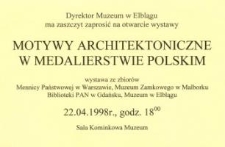 Motywy architektoniczne w medalierstwie polskim – zaproszenie
