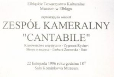 Koncert zespołu „Cantabile” – zaproszenie