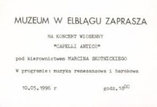 Koncert wiosenny „Capelli Antico” - zaproszenie