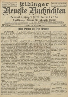 Elbinger Neueste Nachrichten, Nr. 245 Mittwoch 12 Oktober 1912 64. Jahrgang
