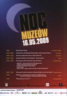 Noc muzeów – ulotka z programem