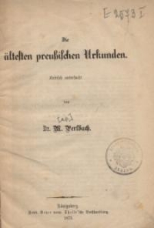 Die ältesten preußischen Urkunden