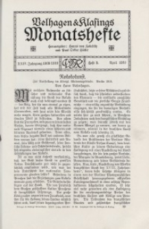 Velhagen & Klasings Monatshefte. April 1910, Jg. XXIV. Bd. II. Heft 8.